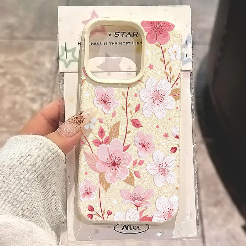 Aquarell-Kirschblüten-Handyhülle für iPhone 17 16 15 14 13 12 Pro Max 16 15 14 Plus 17 16 15 Pro 17Air Silikon-Matt-Hülle – Detail 1