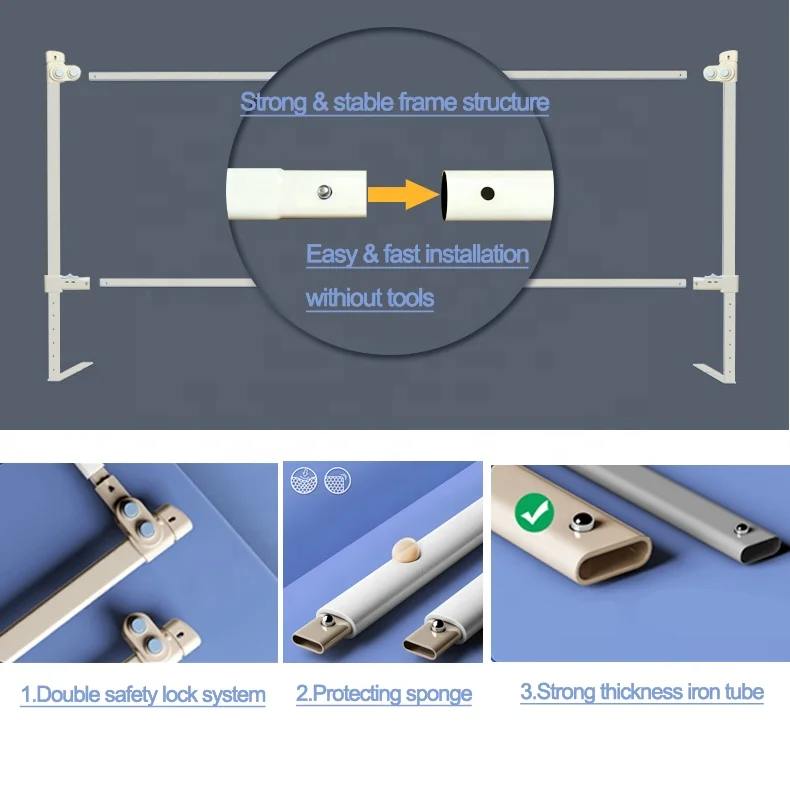 Rieles plegables de seguridad para cama de matrimonio, VALLA DE PROTECCIÓN transpirable a prueba de bebés, barandilla para cuna
