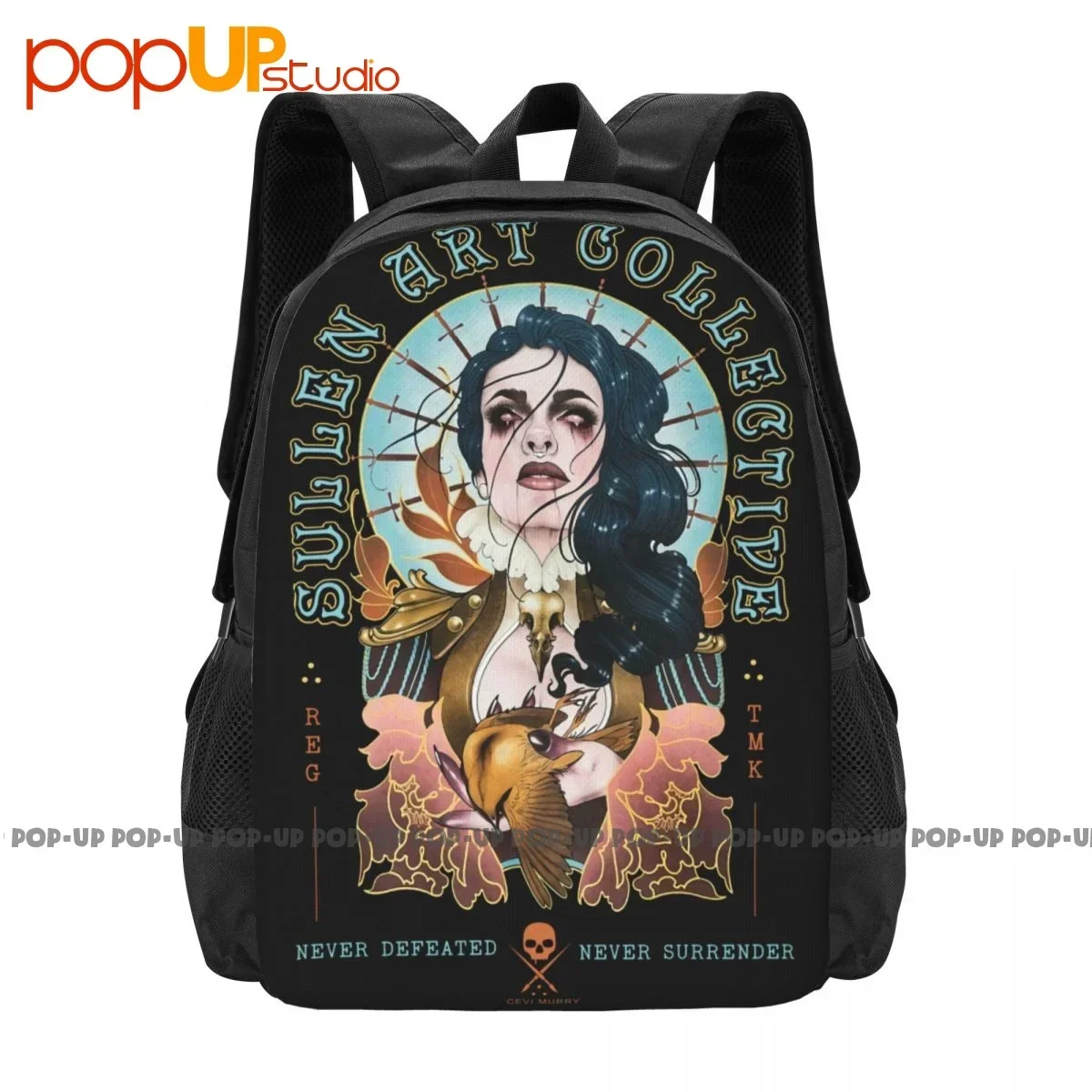 Sullen Never Surrender Levi Murphy Neo Traditional Tattoo Artist Backpack Large Capacity Cute Shopping Bag