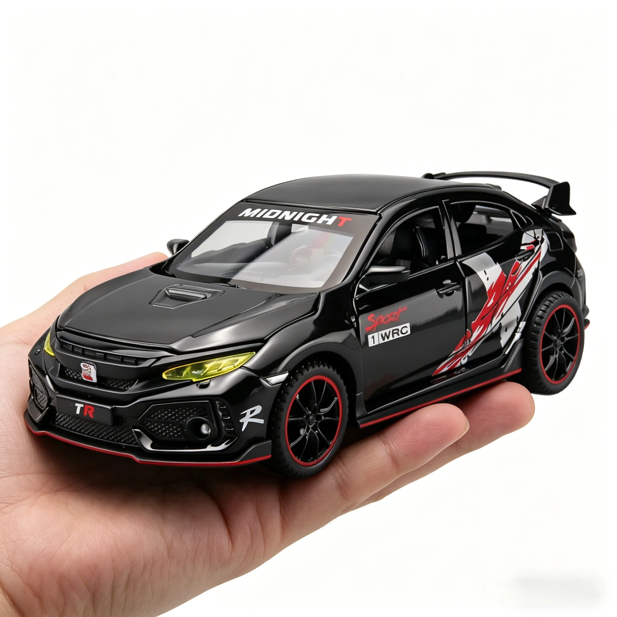 

1 32 Civic Type-R Alloy Car Model Diecasts & Toy Vehicles Metal Sports Car Model Sound and Light Collection Childrens Gift