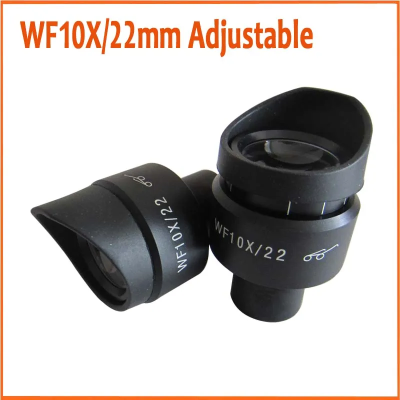 

WF10X 22MM Adjustable High Eyepoint Wide Angle Biological Microscope Eyepiece Lens 23.2mm with Rubber Eye Guards Caps