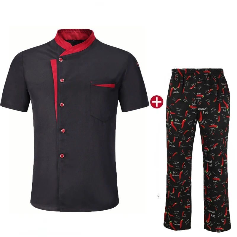 Chef-kok uniformen set voor heren dames restaurant gebak keuken kok ober jas en broek
