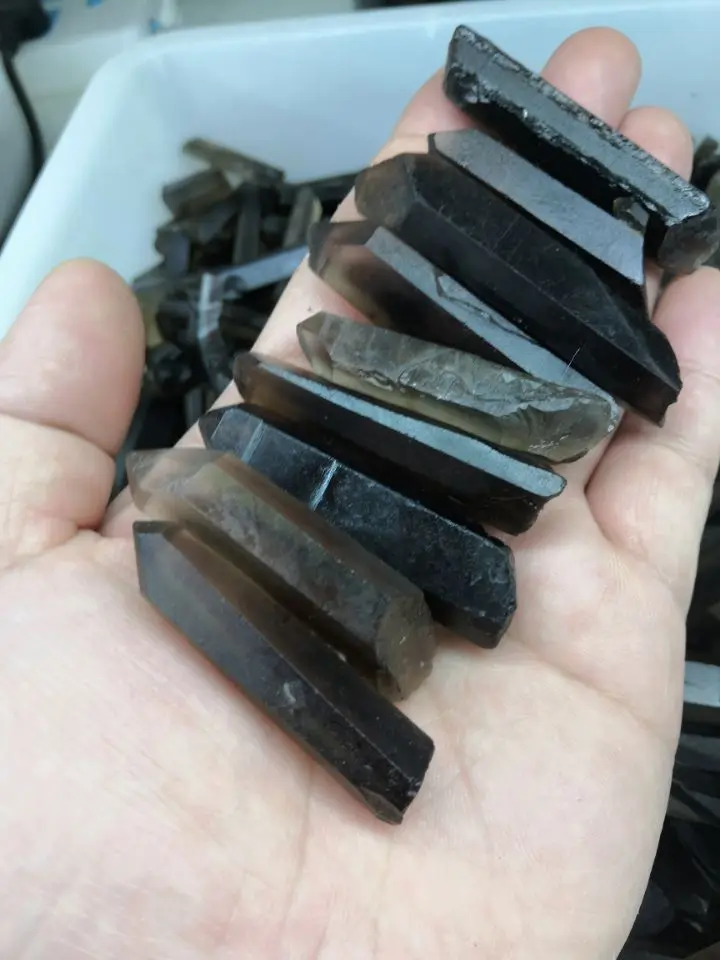 50g NATURAL Smoky Lemurian Seed Quartz Crystal Point Specimen