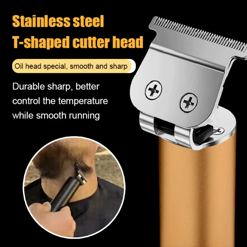 Household Specific Oil Head Carving Electric Push Shear TYPE-C Charging T-shaped Blade Multifunctional Electric Hair Clipper