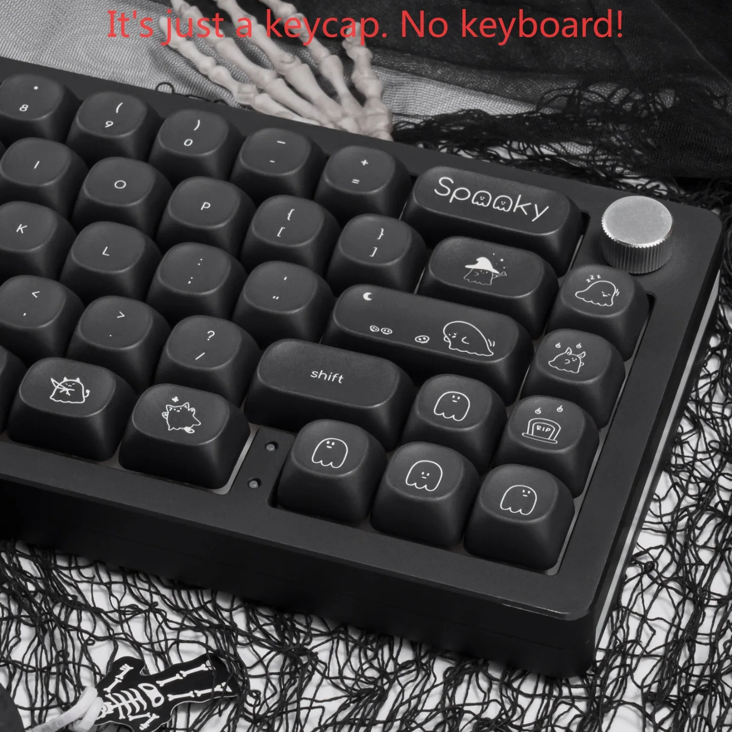 Black White MOA Keychain Kit PBT 125 Keys Suitable for 60/64/84/98/108 Personalized Mechanical Keyboard Wooting