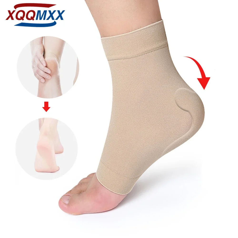 1Pair Ankle Malleolar Gel Sleeves, Padded Skate Sock with Ankle Bone Pads for Figure Skating, Hockey, Inline, Roller, Ski,Hiking