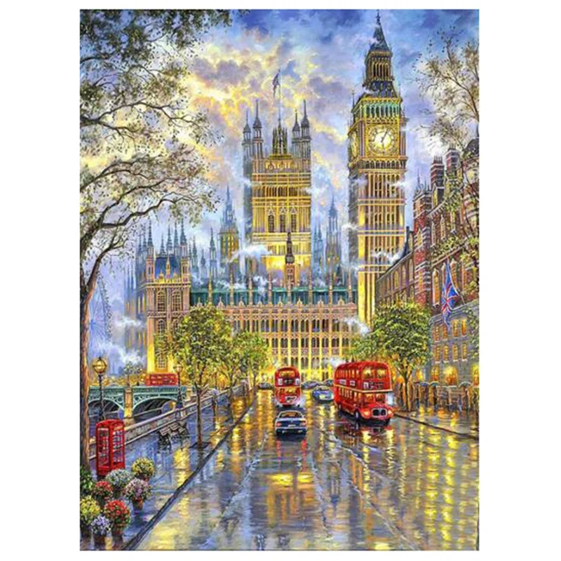 

DIY Diamond Painting Diamond Embroidery Round Resin Diamond Cross Stitch Home Wall Decor 30X40cm,Big Ben