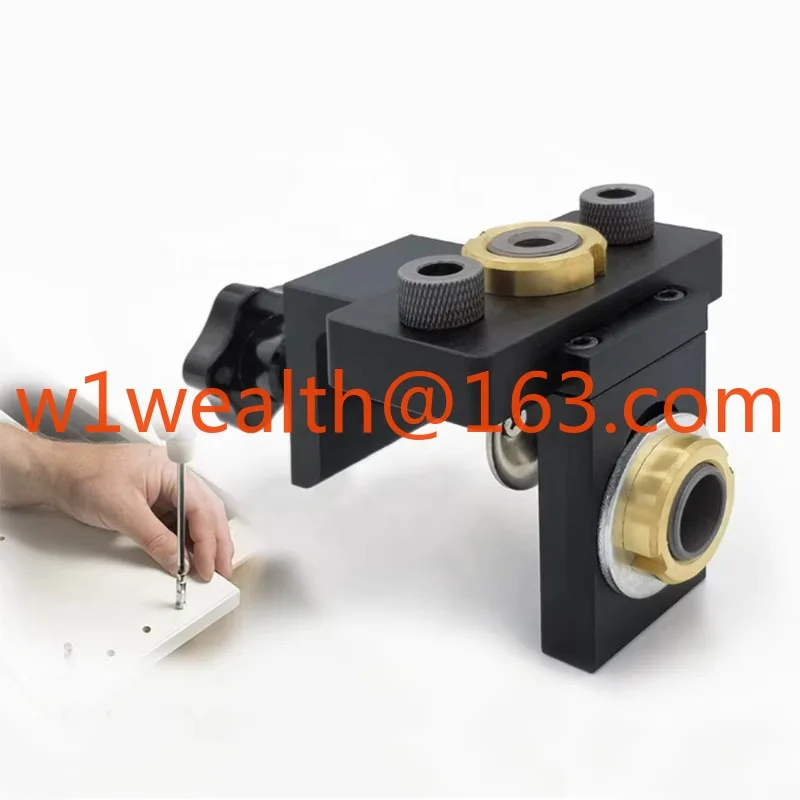 3-In-1 Adjustable 8 /10/15 mm Drill Bit Guide Positioner for Woodworking Punch Tools
