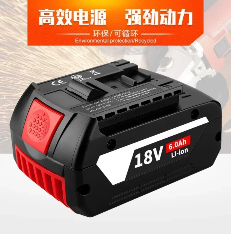 New 18V Battery 6.0Ah for Bosch Electric Drill 18V 6000mAh Rechargeable Li-ion Battery BAT609 BAT609G BAT618 BAT618G BAT614