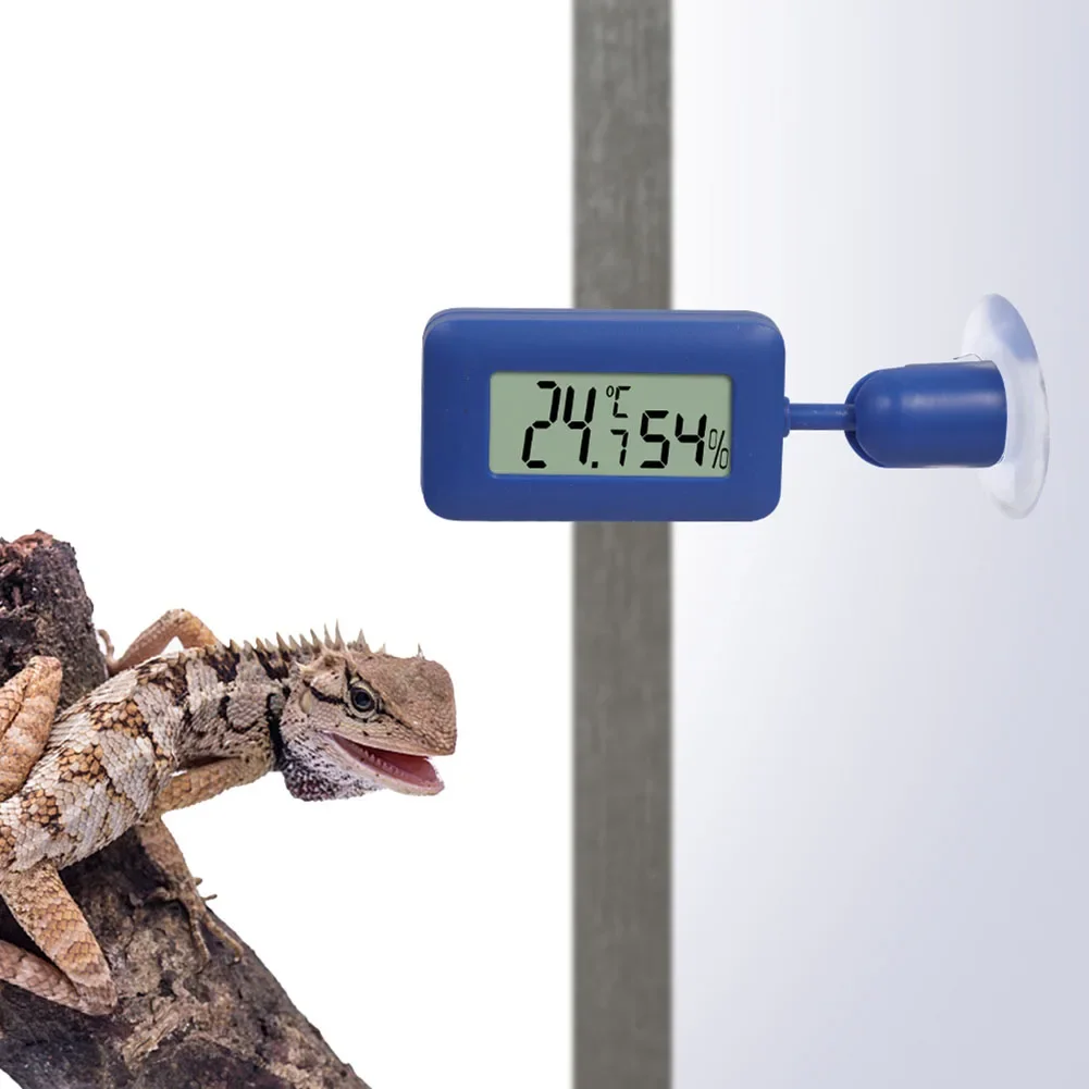 Digital Reptile Thermometer Hygrometer with Suction Cup Temperature Humidity Meter for Terrarium Reptile Accessories