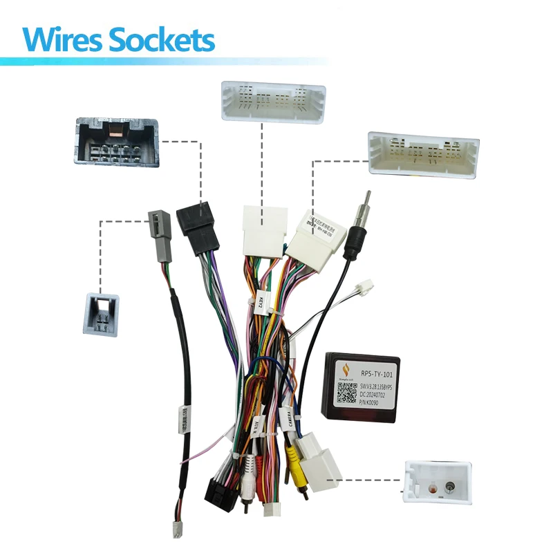 android Car radio Canbus Box Decoder For Toyota avalon Camry sienna corolla JBL 16 pin Wiring Harness Plug Power Cable