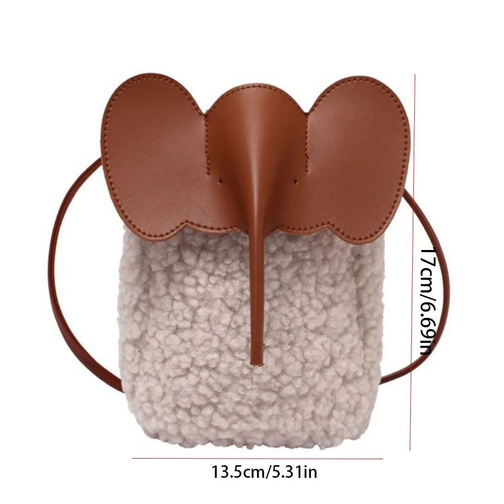 Sac à main portable en cuir PU pour téléphone portable, sac à bandoulière pour filles, petit sac carré, animal, éléphant, peluche initié