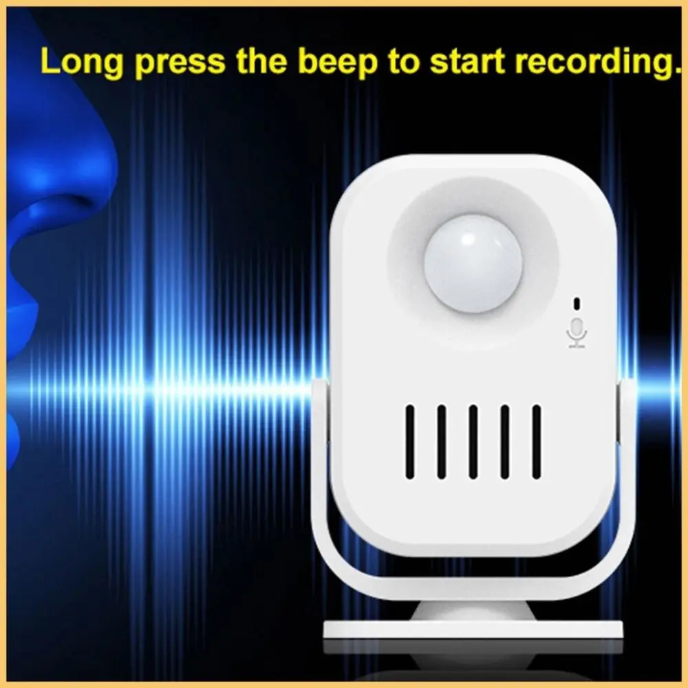 

Security Alarm Smart Voice-Activated Doorbell Anti-theft Rotatable Wireless Door Bell with Recording Function Multi Language