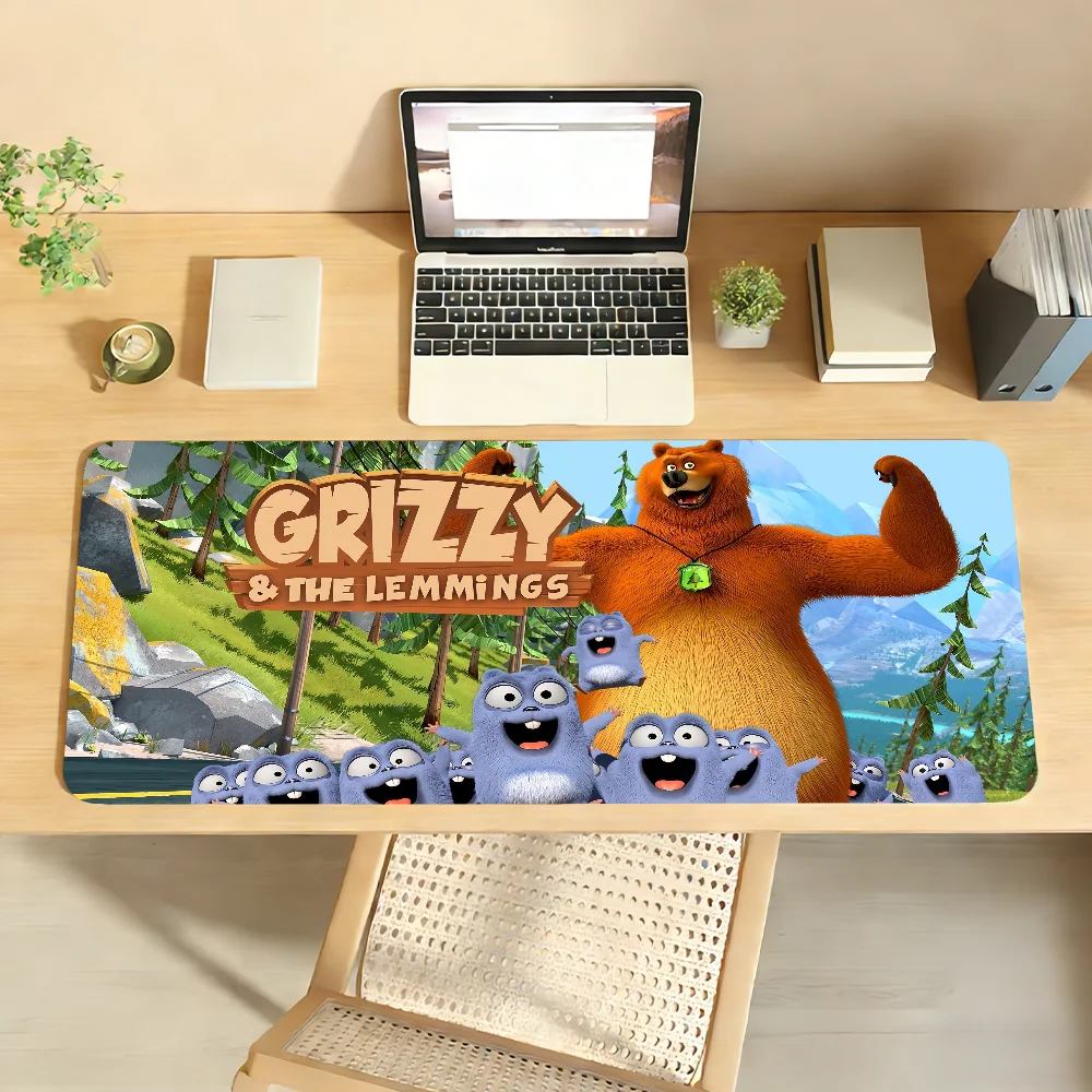 Cartoon Grizzy and the Lemmings Mouse Pad Computer Laptop Rubber Non-slip Mouse Mat Mousepad Gamers Decoracion Desk Mat