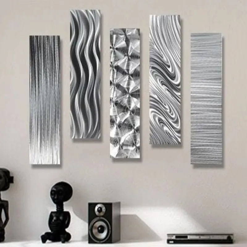 

Металлическая настенная скульптура для интерьера и экстерьера, современное металлическое серебряное настенное украшение