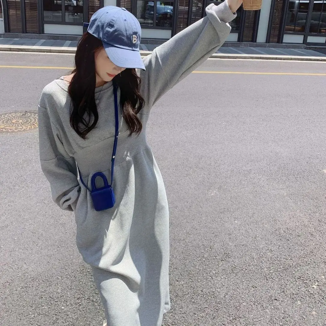 فساتين فستان نسائي للعمل صيفي من الكتان مكشكش منخفض الخصر مريح مناسب للنزهات على الطراز الرعوي قابل للتنفس لطيف ناعم OL