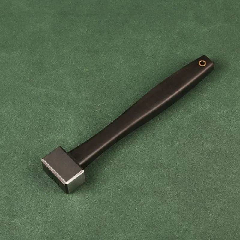 MINI 29x25MM Square Hammer CNC Chamfered Blackened Stonewashed With Ebony Handle 280G 440C Steel Hammer Hardness HRC57 view 2