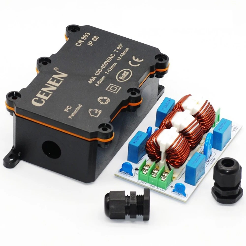 Filtre de puissance à interférence électromagnétique EMI 15A 20A AC 110V 220V, filtrage de puissance haute fréquence EMC en 4 étapes pour amplificateur Audio
