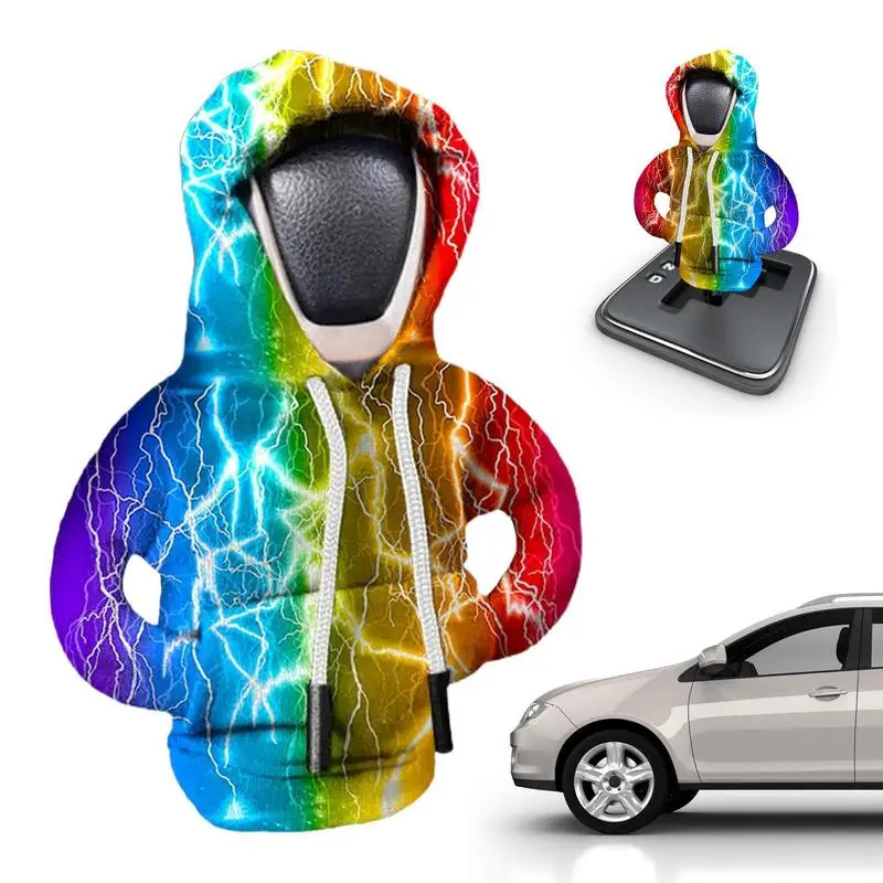 Quente hoodie alavanca de mudança de engrenagem do carro capa mudança alavanca moletom capa de mudança de engrenagem decorações interiores do carro moletom com capuz botão de engrenagem camisola