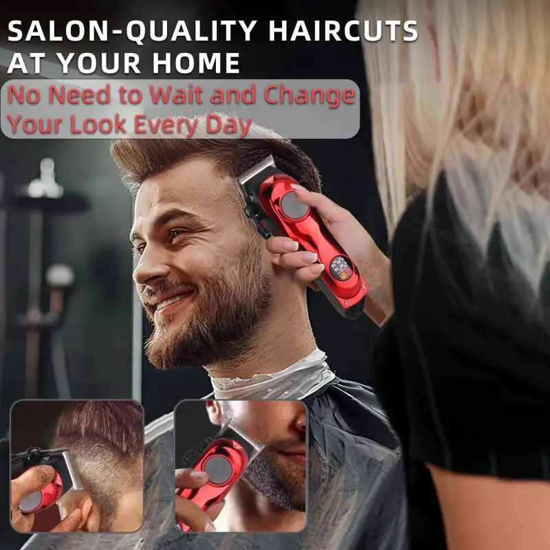 ماكينة قص الشعر الاحترافية الجديدة من KIKIDO للرجال، شاشة رقمية قابلة لإعادة الشحن، ماكينة تشذيب الشعر الكهربائية المحمولة لقص الشعر العائلي #2