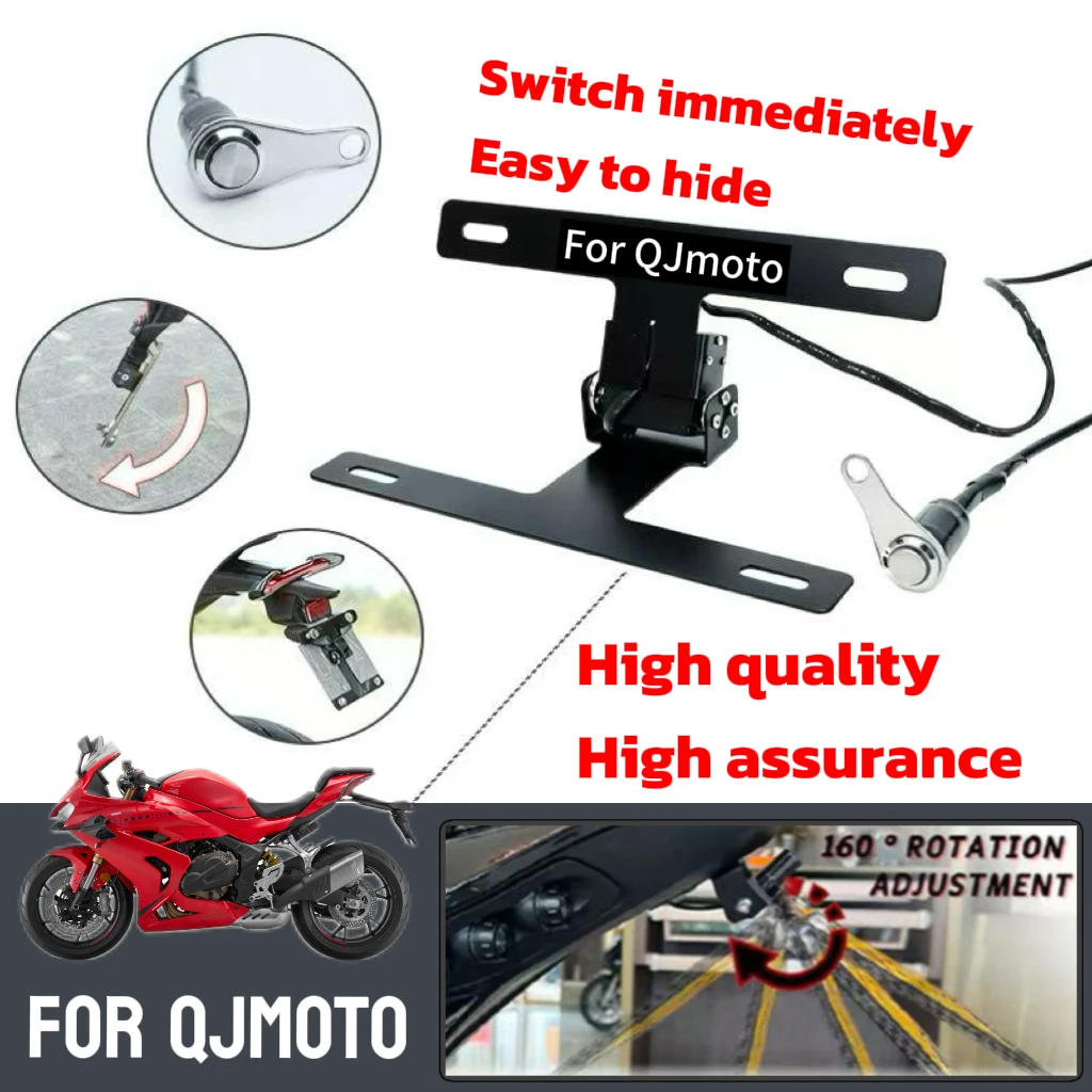 

For QJMOTO SRK 600 800 421 License Plate Premium Adjustable License Plate Button Switch Effortless Contro License Plate Bracket