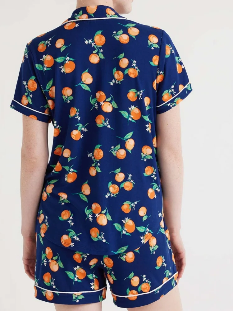 

Комплект домашней одежды Faion 2024, топ и брюки с открытым кардиганом и принтом, домашний комплект для молодежи, летний Thiened из полиэстера