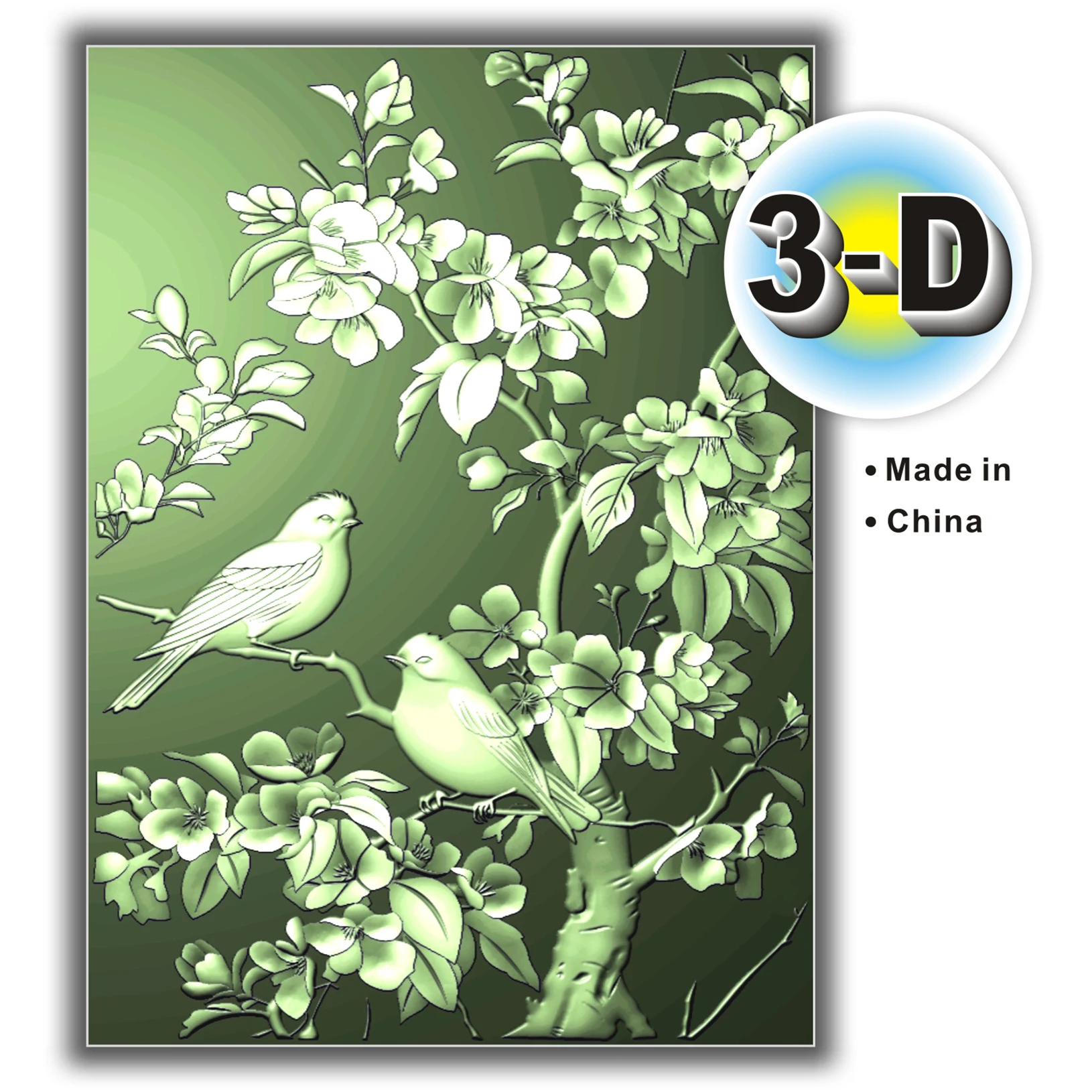 

A 3D plastic embossed folder decorated with flower and bird patterns, suitable for DIY handicrafts, collages - classic design em