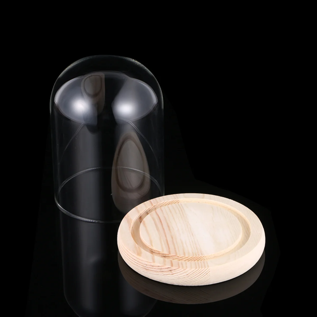 

Eternal Flower Glass Dome 10X14Cm Transparent Diy Craft Display Wooden Base Valentine Birthday Gift Decor Storage Jar Glass
