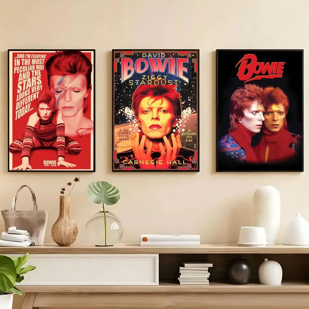David Hot S-Singer Bowie Poster Poster HD Self Adhesive Waterproof Wall Art Ideal For Home Office Dorm Bedroom Great Gift