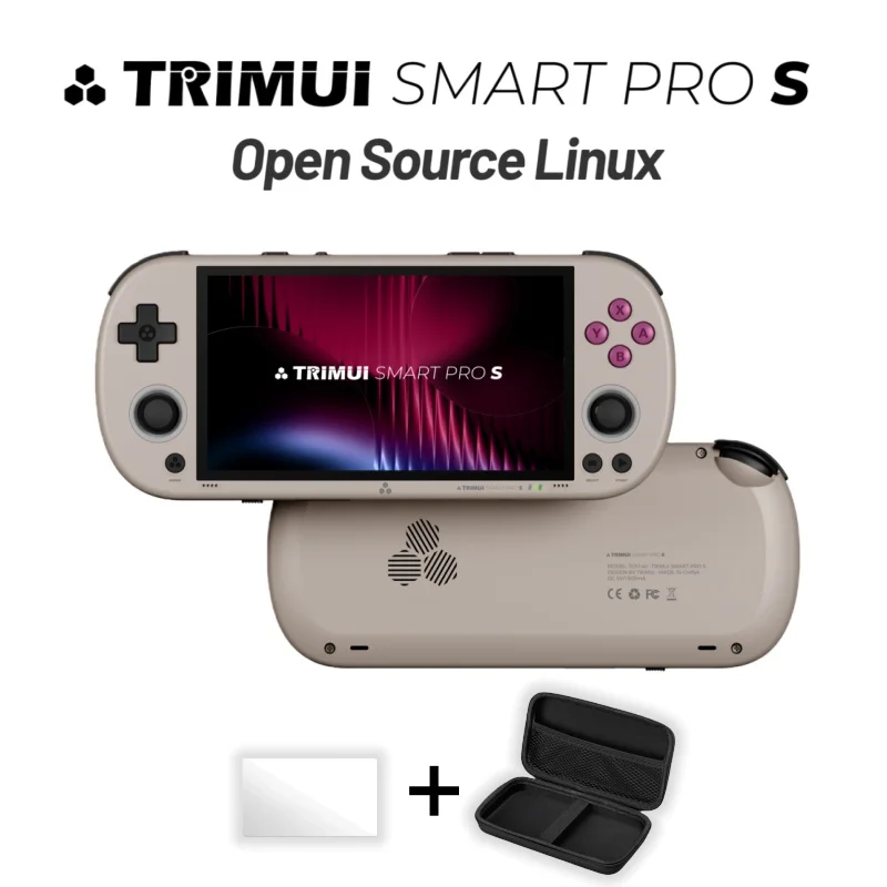 

Портативная игровая консоль Trimui Smart Pro S 2026 года, 4,96 дюйма, 1280x720 пикселей, IPS, полностью ламинированная, новая улучшенная версия, беспроводная, HD