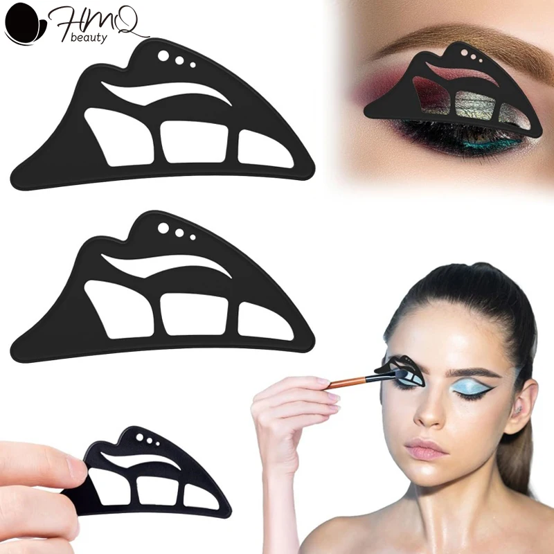 Stencil per ombretto 5 in 1 Strumento per ombretto in silicone Stencil riutilizzabili per il trucco degli occhi Modello per eyeliner per strumento di trucco per principianti