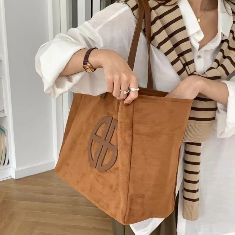 2023 Damen Wildleder Einkaufstasche Modedesigner große Kapazität Umhängetasche Marke Monogramm Muster Umhängetasche Luxus Brieftasche