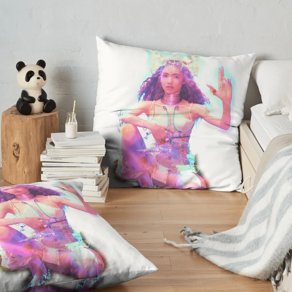 Grimes Decoration Pillow Case Sofa Waist Throw Cushion Cover Home Decor