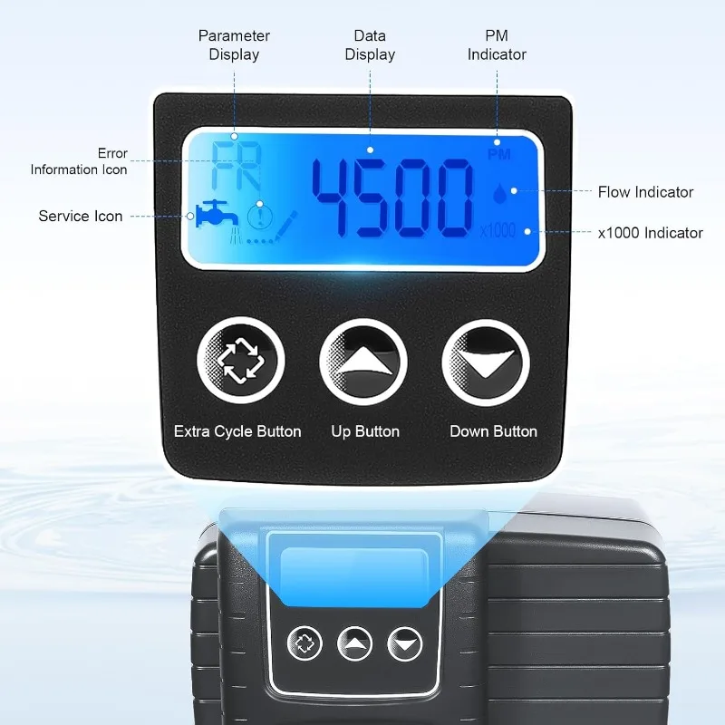 5600SXT Digital Control Valve for Water Softeners, 110V Automatic Digital Metered Control Head Time Clock Control Valve