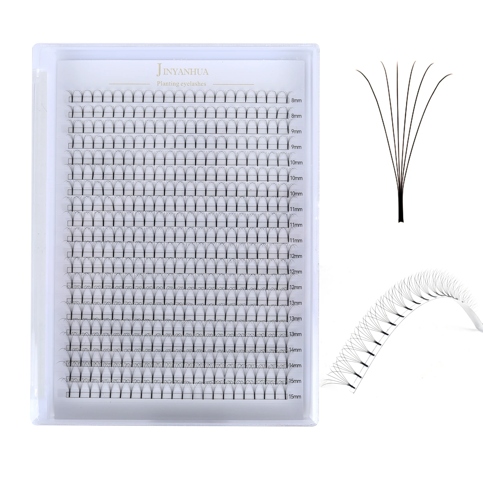 20R Large Tray Premade Volume Fans Eyelash Extension,0.07/0.10 8-15mm Mix Handmade 3D 4D 5D 6D Short&Long Stem Premade Lash Fans