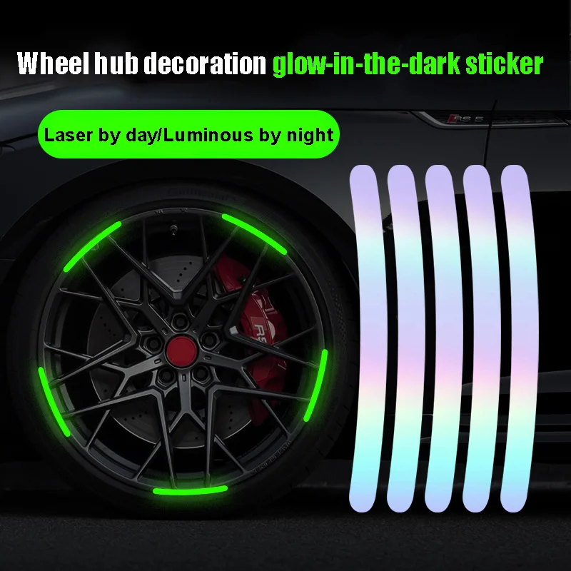 

Car wheel reflective stickers tire warning stickers personalized and creative colorful electric bike luminous decorative stick