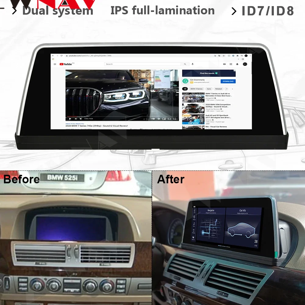 8 + 256G Carplay أندرويد 13 الوسائط المتعددة لسيارات BMW 7 Series E65 E66 2005 2006 2007 2008 2009 استقبال راديو الصوت وحدة رأس الفيديو GPS