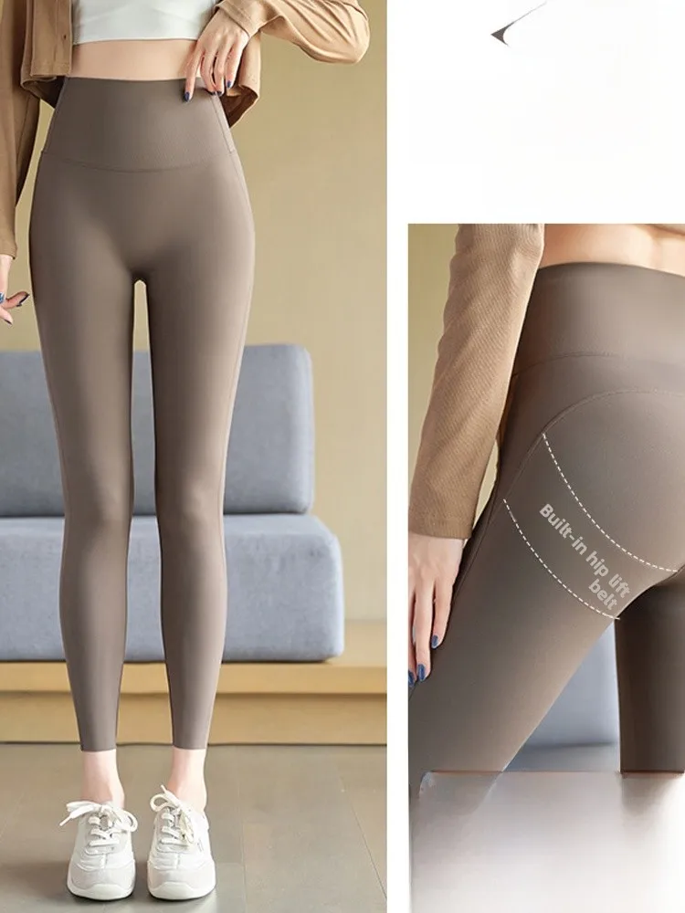 ارتفاع الخصر الحرير الجليد arkskin السراويل رقيقة Fitn اليوغا البطن التحكم بعقب رفع تسع نقاط السراويل النايلون دنة المرأة بوت