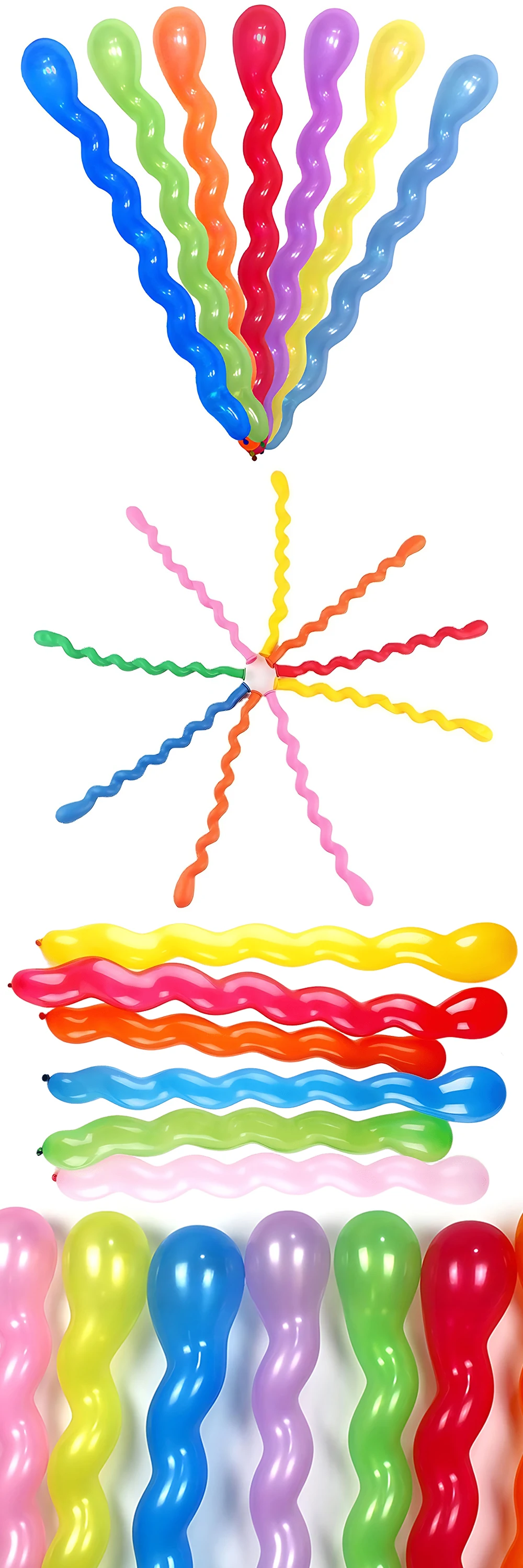 Spiralballon, verschiedene Farben, gedrehte Latexballons, 20/50/100 Stück, lustige Dekorationszubehör, Geschenk für Geburtstag, Hochzeit, Party, ZYF – Detail 4