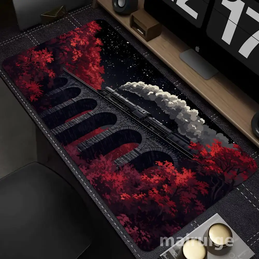 

Beauty Scenery Mouse Pad Large Computer Office Game Table Mat XXL Rubber Non-slip Stitched Edge Keyboard Mats Washable Desk Pads