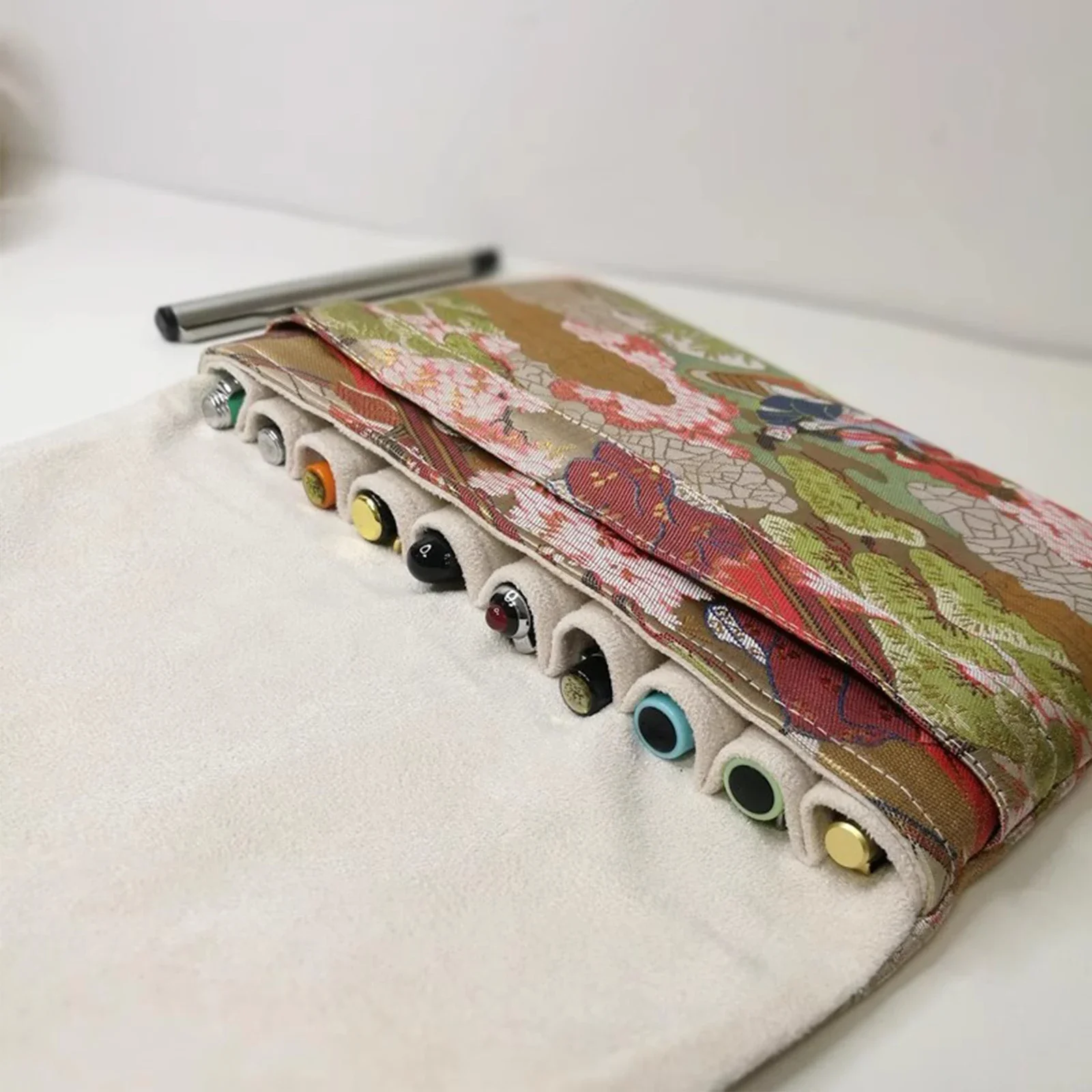 Handmade Fountain Pen Bag Brocade Pen Bag High quality and durable with Ten Pocket Storage Bag