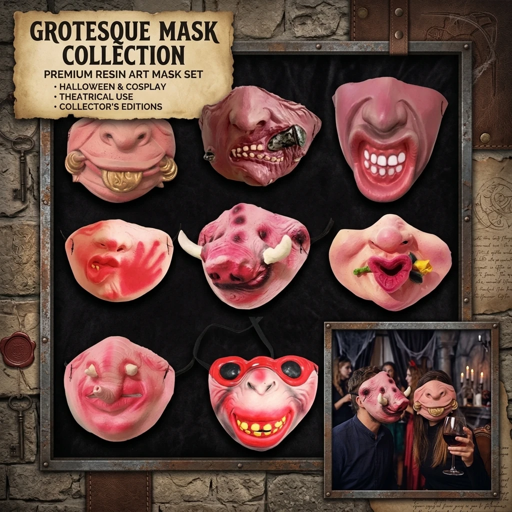 Halloween Parody Prank Half Face Mask - Funny Marriage Game Props Latex Pig Nose Accessory for Gag Jokes And Entertainment