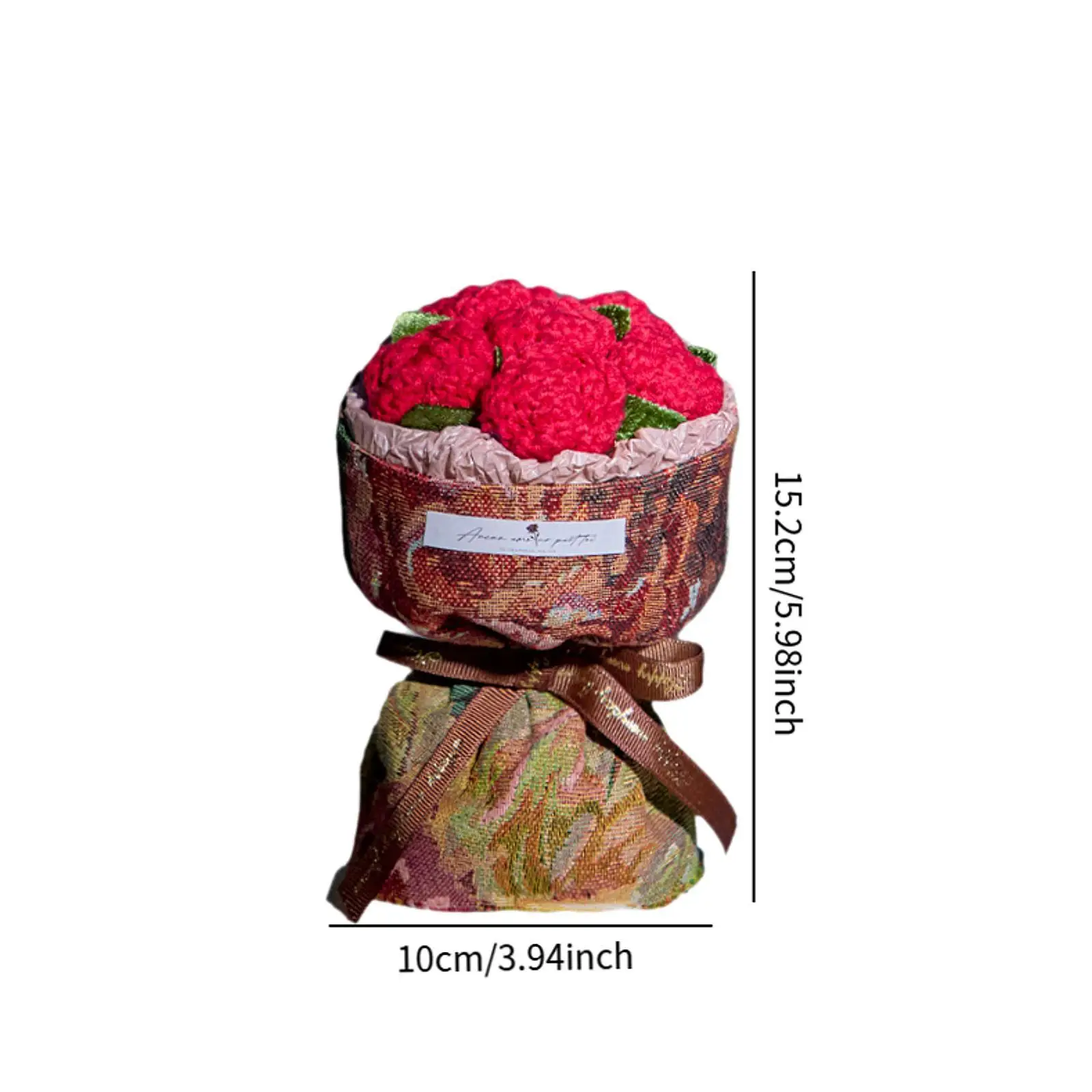 باقة زهور صناعية من الكروشيه، باقة رومانسية منسوجة رقيقة لحفلات الأصدقاء