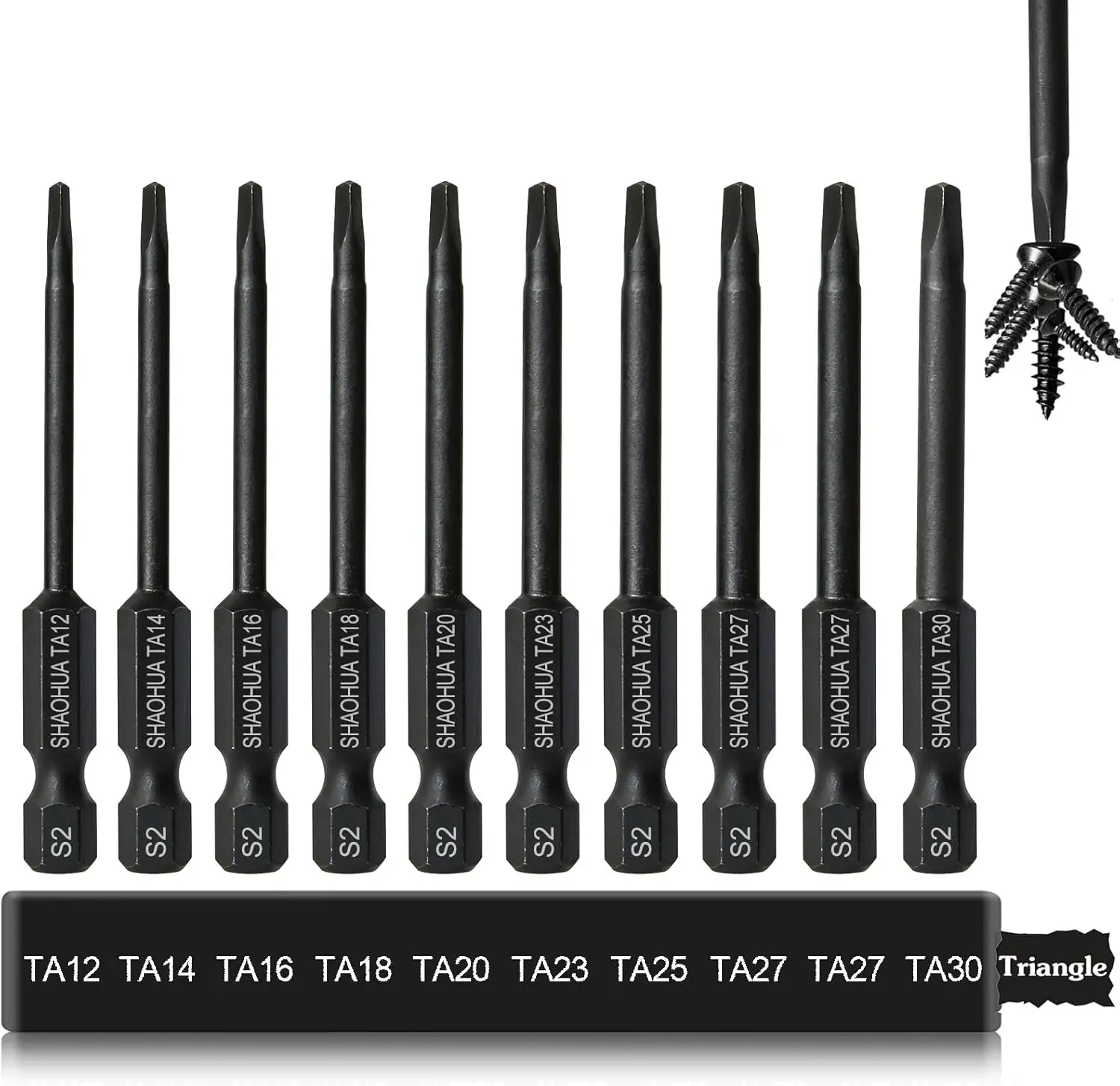 

Набор треугольных отверток, 10 шт., длинная треугольная отвертка 2,5 дюйма, набор магнитных отверток, стальная отвертка S2, сверло