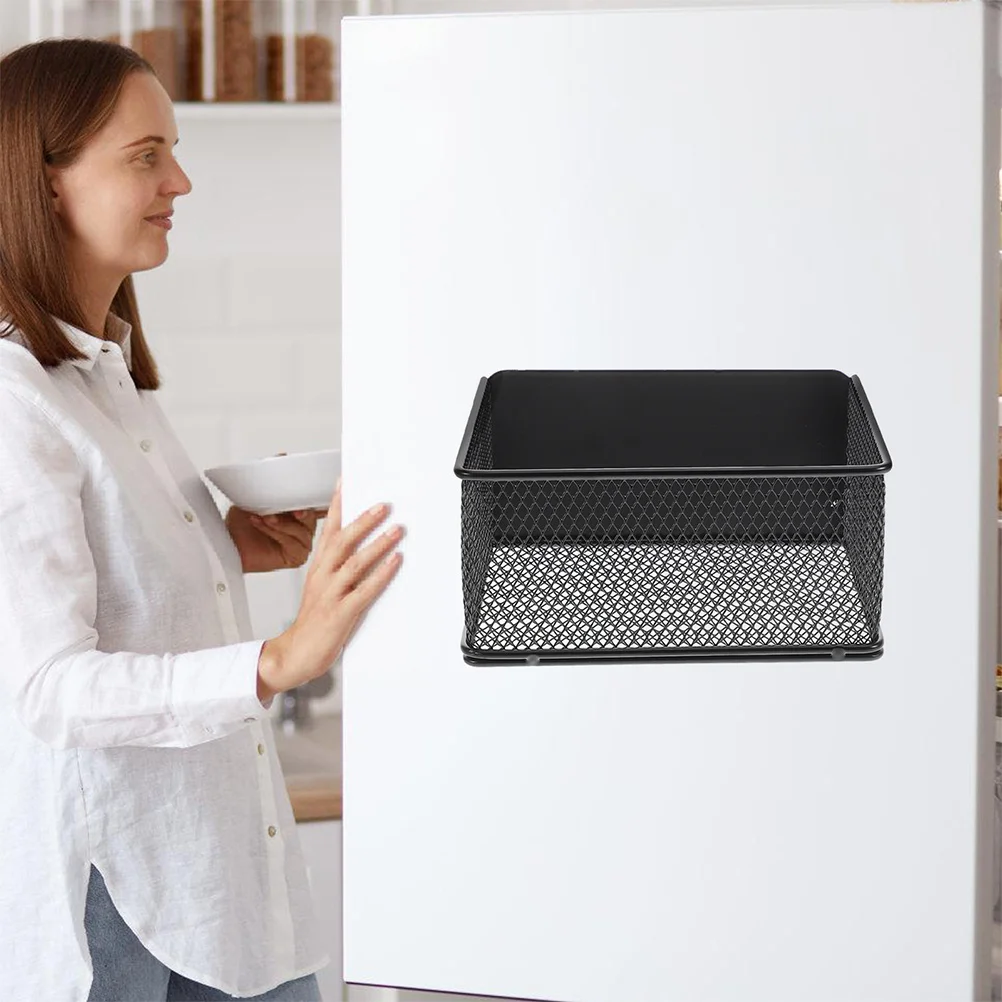 

2Pcs Magnetic Refrigerator Side Basket Space Saving Spice Organizer Magnetic Kitchen Storage Rack for Garlic Onion Ginger Fridge