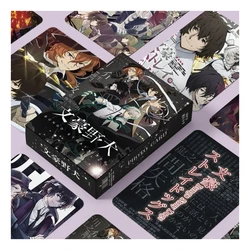 55 sztuk/zestaw Bungo bezpańskie psy Dazai Osamu Nakajima Atsushi w pudełku dwustronna laserowa karta Lomo kolekcja anime peryferyjna karta do gry