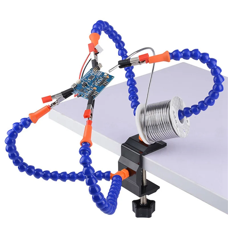 

AB42-Table Clamp Soldering Station With Flexible Arms Soldering Iron Holder PCB Welding Repair Tools Vise Hand