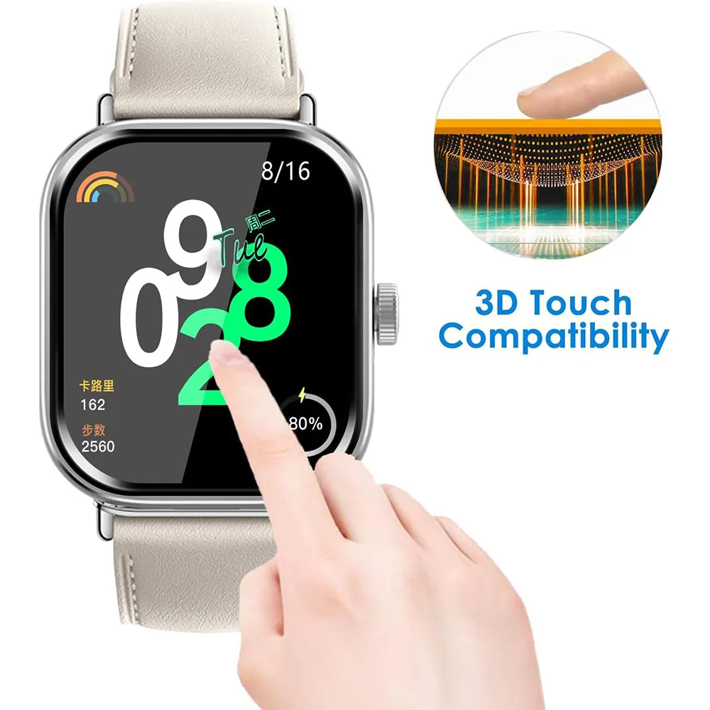 Behua ฟิล์มขอบโค้ง3D กันรอยแบบใสสำหรับ redmi Watch 4ฟิล์มป้องกันสำหรับ redmi Watch 3 Active Lite Accessories