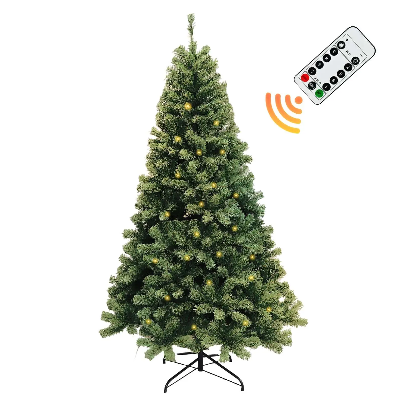 

Artificial Christmas Tree with Tips and Lights for Fullness Artificial Canadian Fir Full Bodied Christmas Tree with Metal Stand