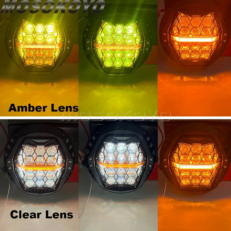 Headlight Hi/Lo Beam DRL Motorcycle 7" LED Headlamps For Harley Touring Softail Heritage Deluxe Slim CVO Classic Dyna Switchback view 5
